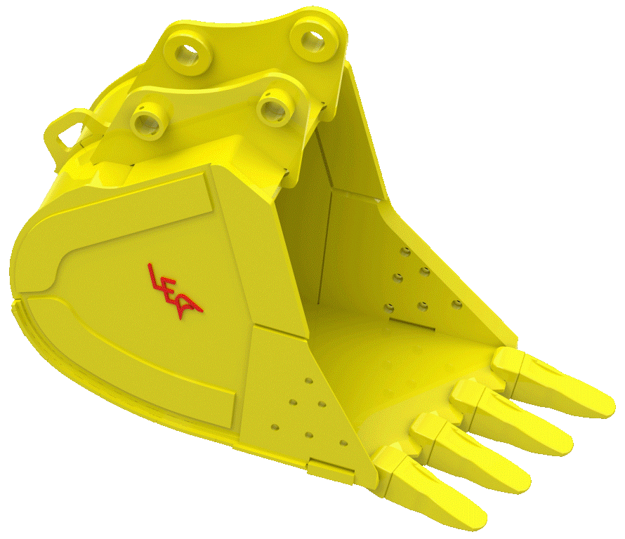 Staggered edge excavator bucket